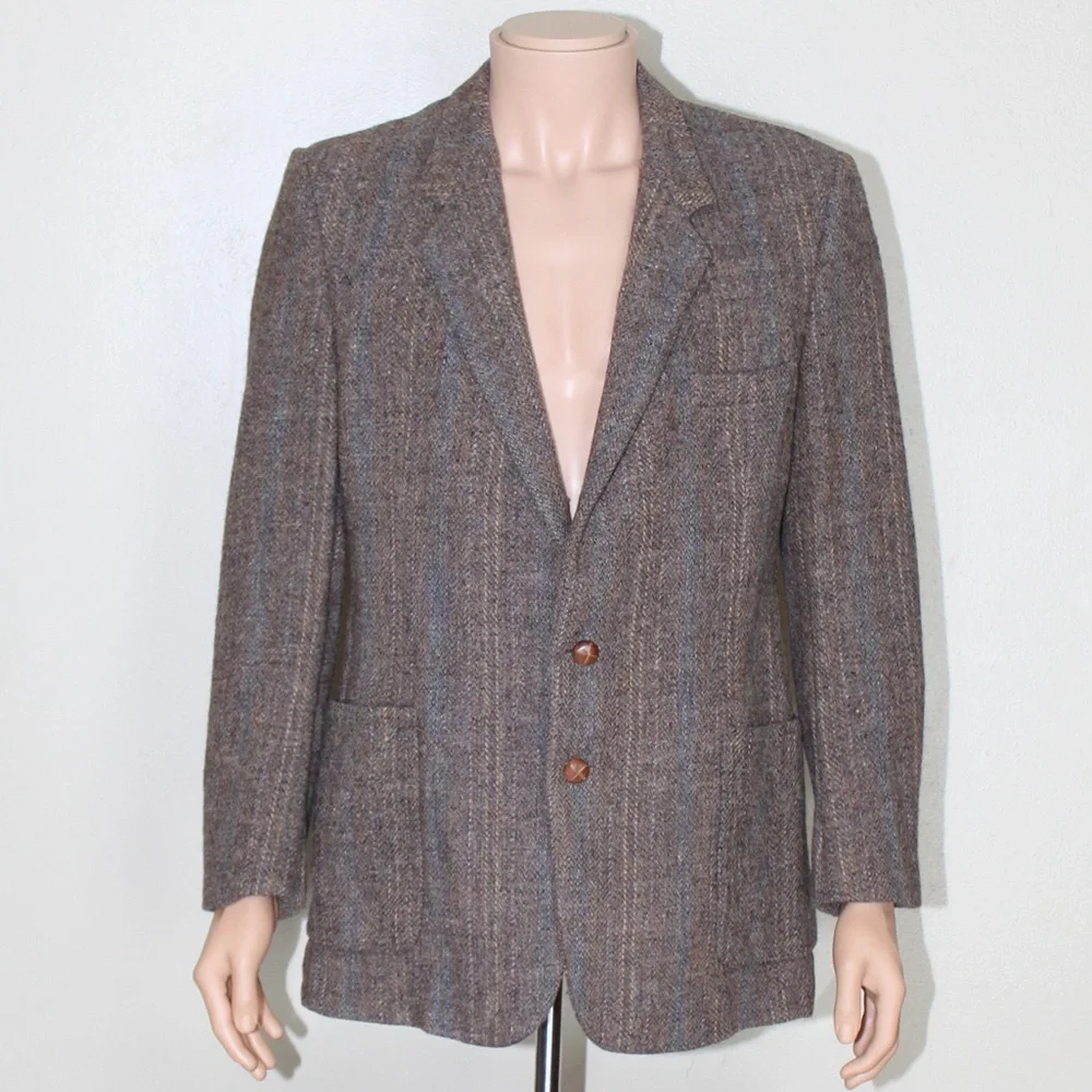 Vintage Moda Tallia Creazoni Hamer’s Brown Tweed Wool Blazer Men’s 42 L